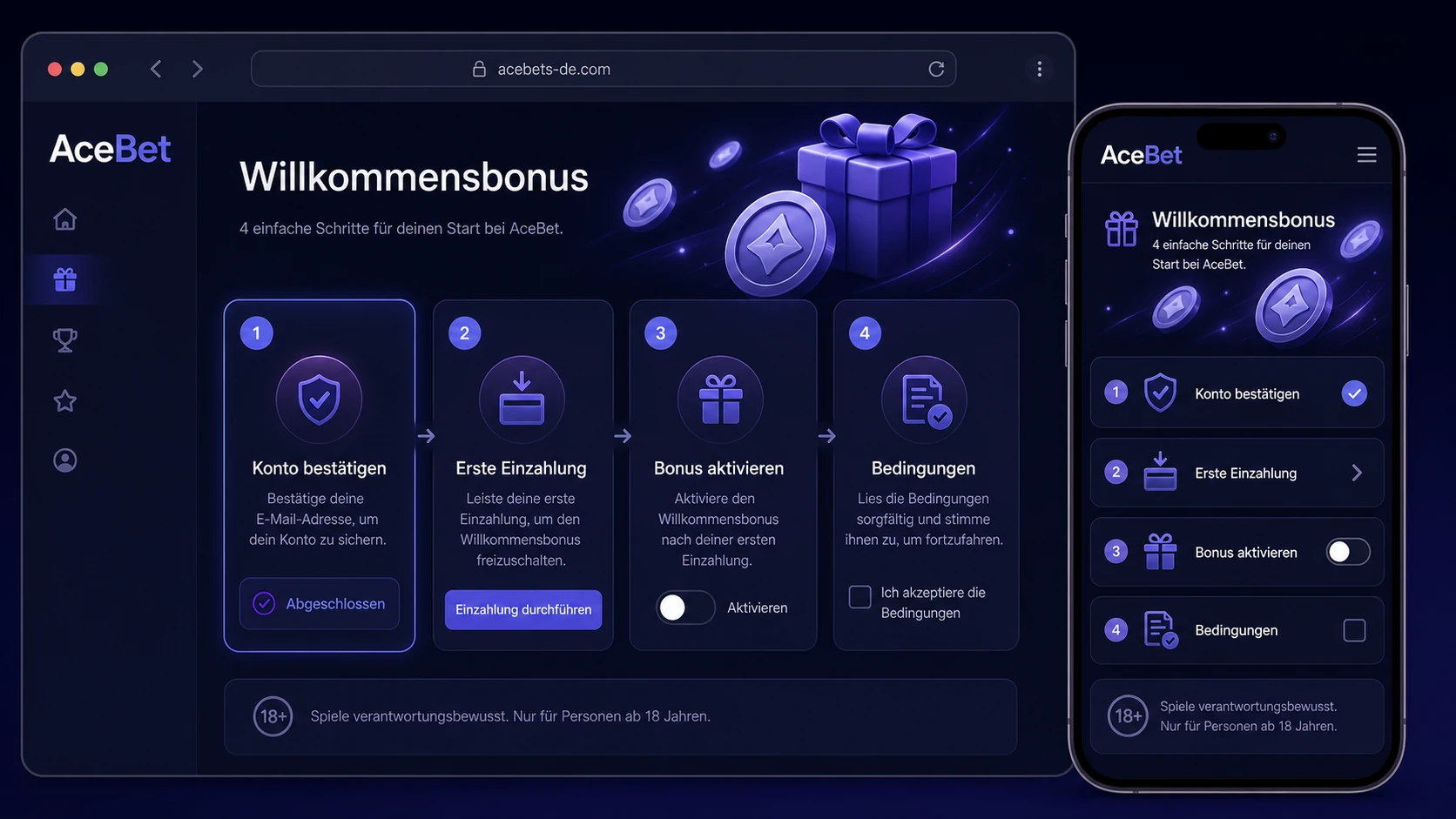 AceBet Willkommensbonus für neue Spieler